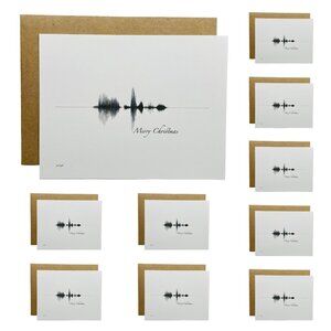 NEW Merry Christmas Soundwave Greeting Cards 4.25x5.5in 10 Pack With Envelopes